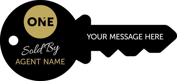 Key Shaped Agent Sign Panel, 16h x 35w, 4mm Corrugated Plastic